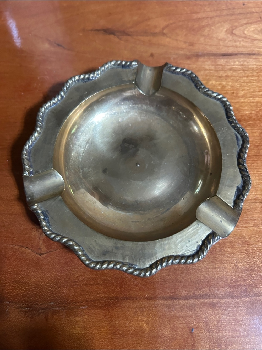 Vintage Brass Decorative Ashtray - made in India Classic Gold Finish